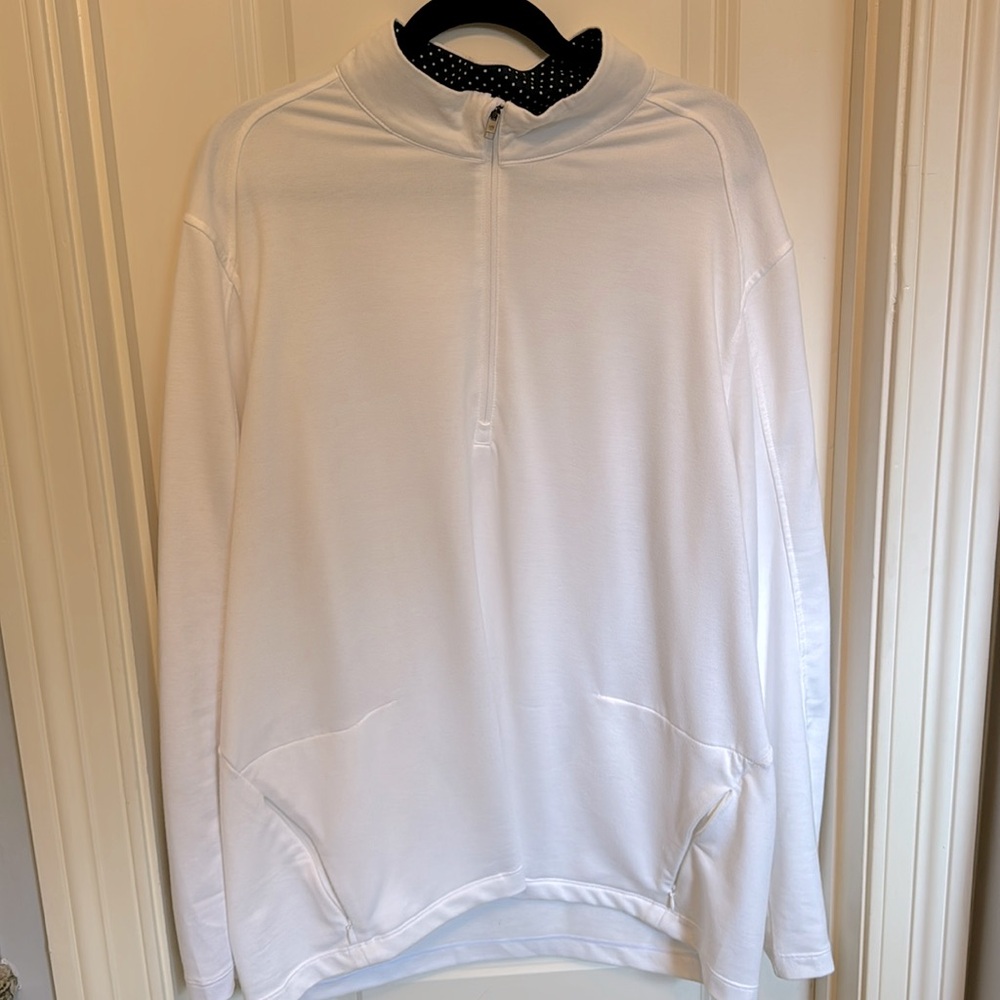 MENS - white quarter zip pullover. Size 2XL
